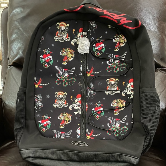 Ed Hardy Multicolor Graphic Men's or Women’s Full-sizeBackpack
